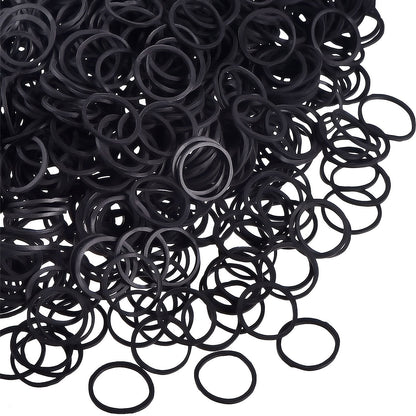 1000 Mini Rubber Bands Soft Elastic Bands for Kid Hair Braids Hair (Black）
