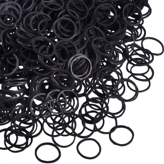 1000 Mini Rubber Bands Soft Elastic Bands for Kid Hair Braids Hair (Black）